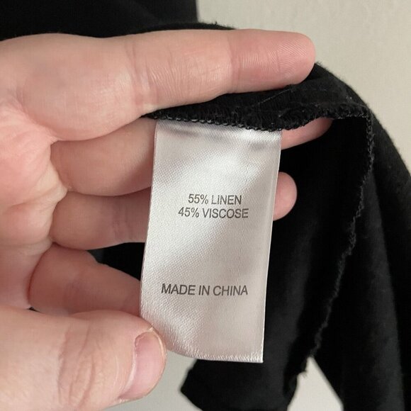 Jay Jays Women Size 6 Black Linen Blend V-Neck Sleeveless Casual Mini Sundress - Picture 5 of 8